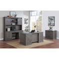 thumbnail image 5 of Rustic Double Pedestal Desk Wood Office Table Fully Assembled Gray, 5 of 11