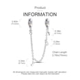 thumbnail image 3 of MULA 925 Sterling Silver Stopper Safety Chain for Bracelets Dainty CZ Notes Charms Gifts for Women, 3 of 5