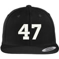 thumbnail image 1 of Trendy Apparel Shop Number 47 Collegiate Varsity Font Embroidered Flat Bill Snapback Cap, 1 of 2