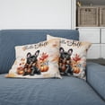 thumbnail image 2 of Hello Fall French Bulldog Scarf Welcome Autumn with Leaves Pumpkins Pillow Cushion Double Sided Dog Lover Gifts Throw Pillow - 00011, 2 of 4