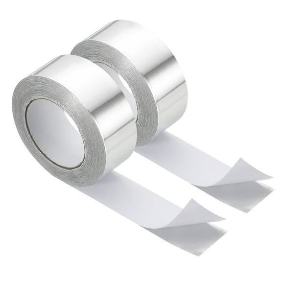 Uxcell Duct Tape, 1.97" x 164.1 Ft(54.7 Yd) 3.9 Mil Heavy Duty Aluminum Foil Tape Waterproof Insulation Heat Resistant for Ductwork HVAC Sealing Patching, 2 Roll