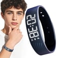 thumbnail image 2 of Waterproof LED Digital Wristband Slim Fitness Tracker Smart Sports Watch with Pedometer Activity Tracker Casual Sports Bracelet for Teens Students Adults,Black, 2 of 9