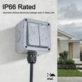 thumbnail image 2 of Waterproof  Outdoor Light Switch, GREENCYCLE 2PC 15A 125VAC 2-Gang 2-Way Dual Switch Storm Weatherproof Outdoor Switched 5-Pole Press Socket IP66 Rated, 2 of 9