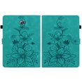thumbnail image 2 of FJLBDE Case for Samsung Galaxy Tab A 10.1 2016 SM-T580 T585 T587, Embossed Flower PU Leather Flip Wallet Folio Stand Cover, Green, 2 of 7