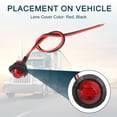 thumbnail image 3 of Unique Bargains Truck LED Trailer Lights 12V Plastic Round Waterproof Marker Lights Red 4 Pcs, 3 of 6