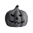 thumbnail image 2 of Gray Halloween Pumpkin Light Decoration, Rustic Handmade Resin Jack O Lantern with Flameless Candle, Fall Autumn Home Decor for Table Centerpiece Mantel and Shelf, 2 of 6