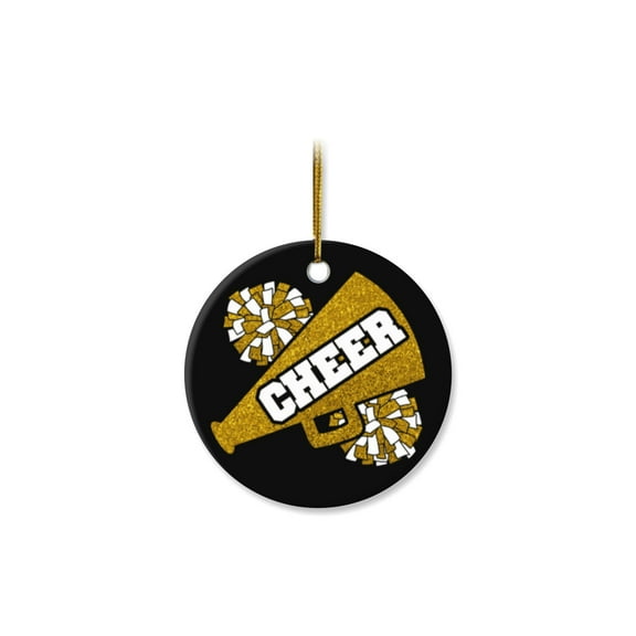 1 Pack - Cheer! Fun Cheerleading Classic Ceramic Christmas Ornament - 2.85 Inch Round