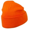 thumbnail image 4 of Halloween Goofy Jack o Lantern Embroidered Long Beanie - Orange OSFM, 4 of 5