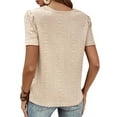 thumbnail image 5 of Women'S Short Sleeve Tunic Tank Tops Casual Lace Shirt Blouses Skin Color L, 5 of 9