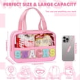 thumbnail image 2 of Bolsa de maquillaje transparente con letras de chenilla TESAFNG, impermeable, 2 of 6