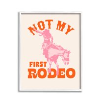 Stupell Industries Not My First Rodeo Phrase Animals & Insects Painting White Framed Art Print Wall Art, 11 x 14
