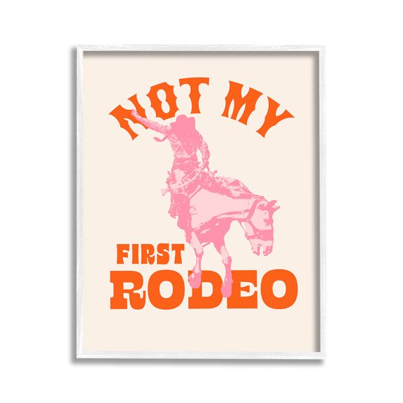 Stupell Industries Not My First Rodeo Phrase Animals & Insects Painting White Framed Art Print Wall Art, 11 x 14