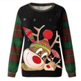 thumbnail image 4 of Chandail en Molleton de Noël pour Femmes 2023 Mode Décontractée Manches Longues Col Rond Imprimé à Carreaux Chandail en Molleton Blouse en Solde, 4 of 4