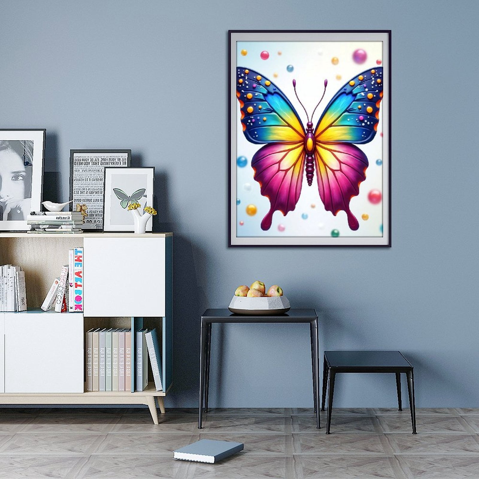 Diamond Art Kit for Adults, Colorful Butterfly Print No.1054 Diamond Painting for Adults Beginners, 5D DIY Diamond Art Painting Kits, Colorful Diamond Painting Craft for Home Decor 12x16