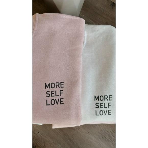 WHITE MORE SELF LOVE SWEATER