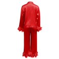 thumbnail image 5 of XIAONU Women Sleepwear Set Satin Button Down Pajama Top and Pants Wear Comfort Leisure Daily Homewear Set, 5 of 5