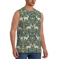 thumbnail image 2 of Kdxio Deer And Flowers for Men's Muscle T-shirt,Sleeveless for Workout Running Athletic Gym Lounge Casual, 2 of 5