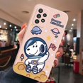 thumbnail image 1 of Funda Protectora Len Para Samsung Galaxy S22 Ultra S21 FE A33 A53 A73 A03S M32 M22 Doraemon Snoopy Astronauta De Borde Cuadrado, 1 of 4