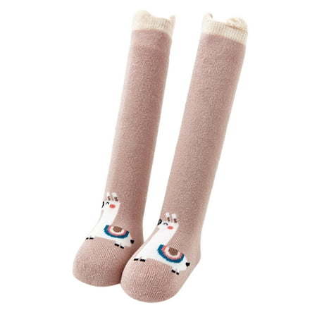 

NEGJ Toddler Kids Baby Girls Boys Cartoon Animals Knee High Antislip Stockings Socks
