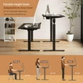 thumbnail image 3 of FunniHomi 60" x 24" Electric Height Adjustable Standing Desk with Hooks, Whole-Piece Desktop Cable Management Tray, and Built-in Power Outlet (Black Frame + Black Top, 2 Packages), 3 of 11