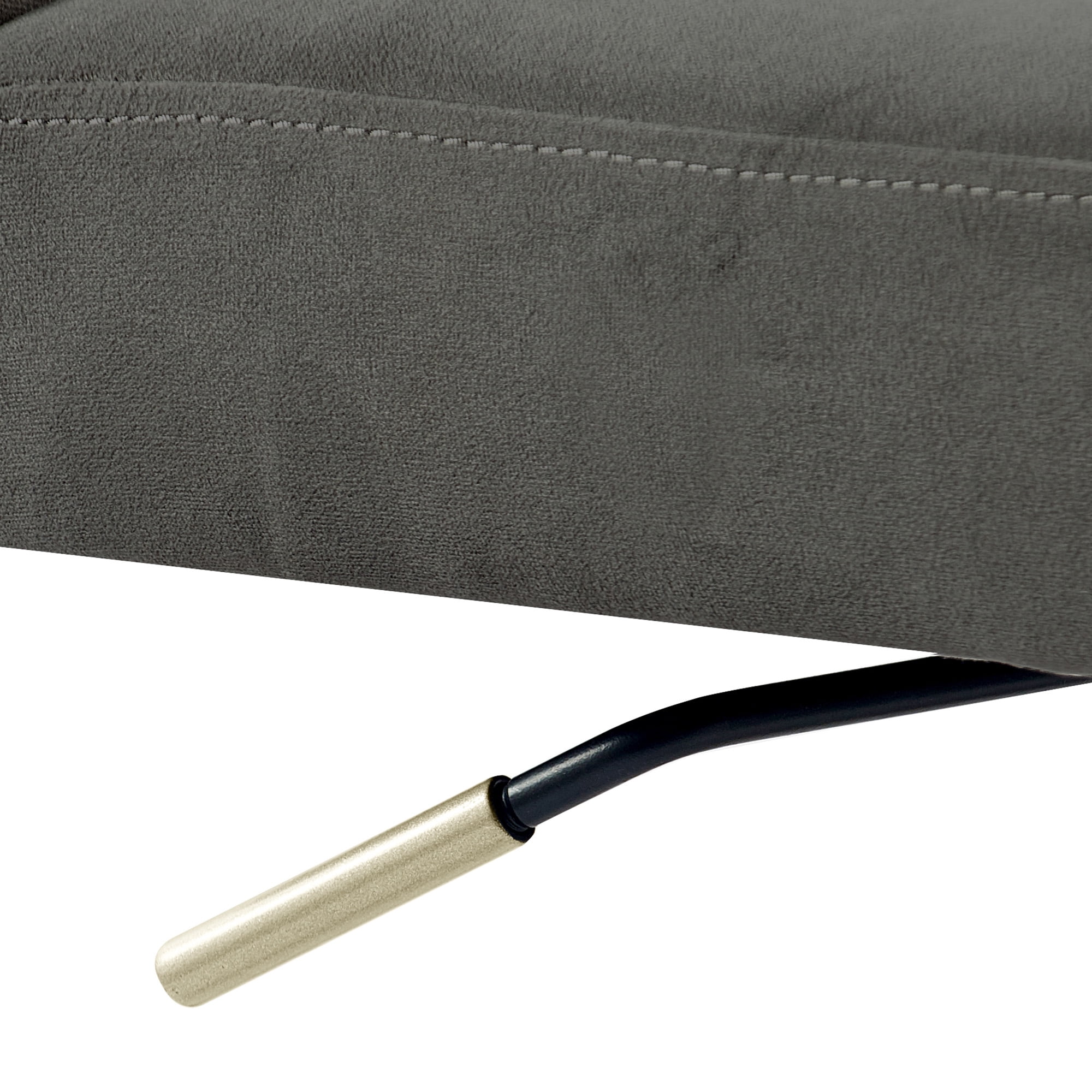 Elle Decor Giselle Gold Desk Chair French Light Gray Velvet