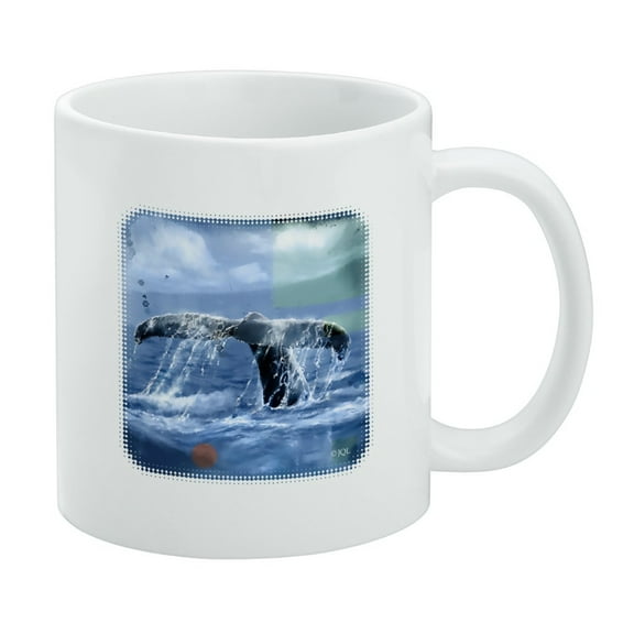 Whale Tail Ocean White Mug