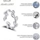 thumbnail image 2 of Ring for Women, Adjustable Open Ring Olive Leaf Band Ring Hypoallergenic Sterling Silver Thumb Ring, 2 of 5