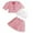Pink, variant on Toddler Kids Girls Summer Clothes Solid Short Sleeve Coat Suit Camisole Crop Tops Skirt Outfits Three Set Hot Pink 2-3 Years