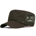 thumbnail image 1 of Men Solid Snapback Mesh Trucker Vintage Flat Peak Baseball Caps Cadet Hat, 1 of 1