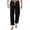 Black, variant on Zpanxa Mens Linen Pants Casual Joggers with Pockets Drawstring Sweatpants Lightweight Work Pants Loose Solid Color Beach Pants Black XXL