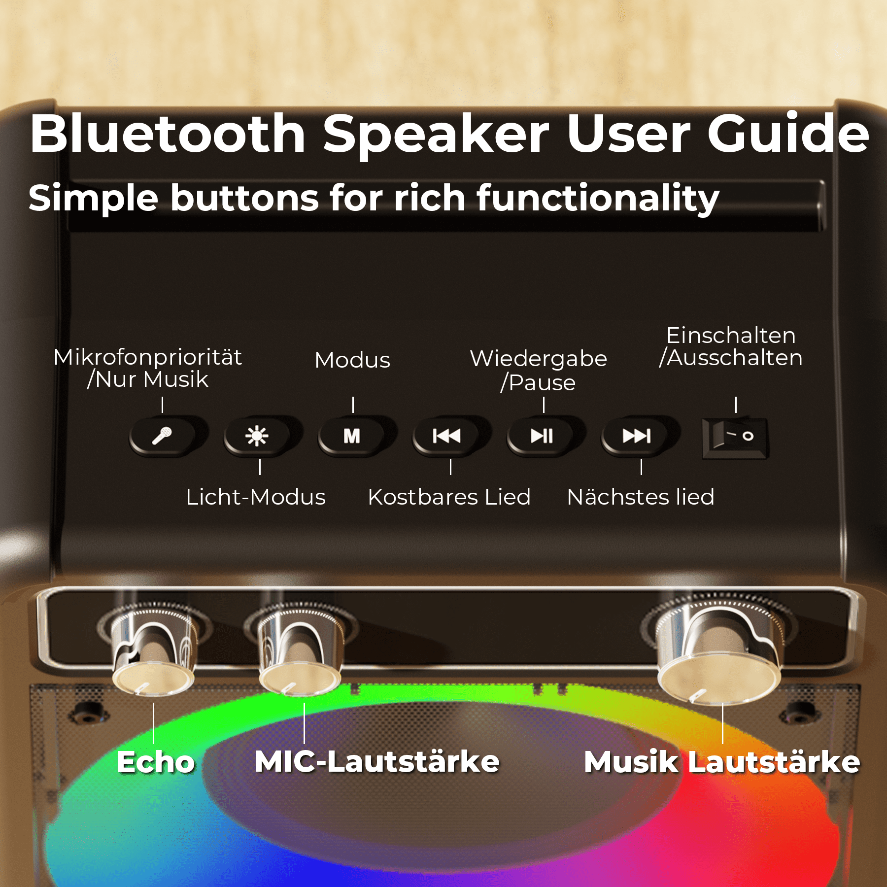 BONAOK Karaoke Machine for Adults, Karaoke Machine with 2 Microphones, Home Party Singing Karaoke Speaker System with RGB Light, Singing Machine with PA System