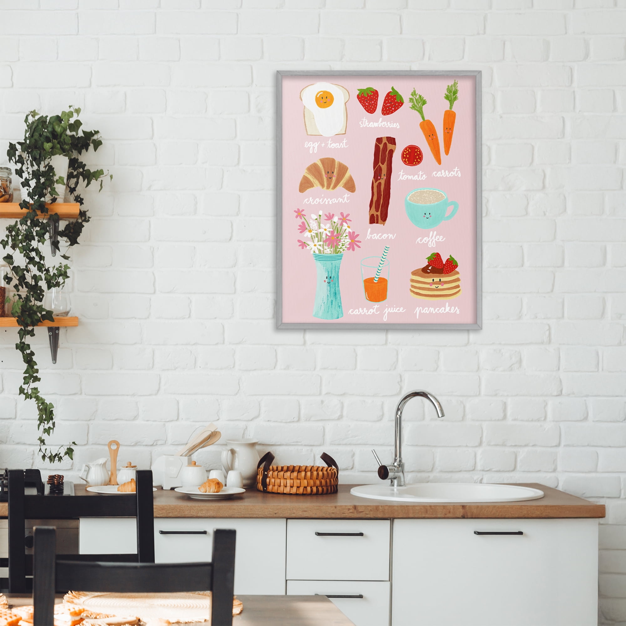 Stupell Industries Lush Summer Breakfast Gray Framed Giclee Art, design by Metka Hiti