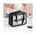 thumbnail image 3 of Tignapoo Compact Black Waterproof Makeup Pouch for Women, Travel-Friendly Transparent Cosmetic Bag with Smooth Zipper, Durable Nylon Material, 3 of 5