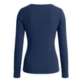 thumbnail image 6 of Adeawade Womens T Shirts Long Sleeve Blouse Solid Color Tee Chic Style Asymmetric Hem Slim Fit Top Casual Wear Navy Xl, 6 of 6