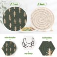 thumbnail image 4 of Yayeee 6 PCS Drink Coasters with Holder Set Woven Absorbent Round Tabletop Hot Pad, Beige Plants, 4 of 7