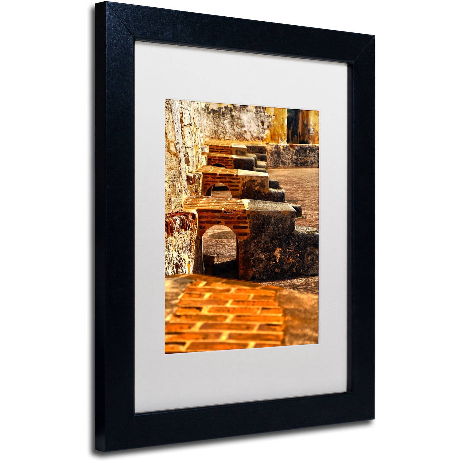 Trademark Fine Art "Castillo de San Felipe del Morro 10" Canvas Art by CATeyes, White Matte, Black Frame