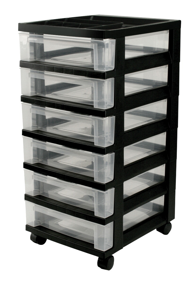 Iris 6-Drawer Storage Box, Black 7 Clear - Walmart.com