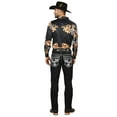 thumbnail image 4 of Centenario Men's Black Denim with White/Gray Embroidered Details 45310, 4 of 5