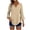 A_ Khaki, variant on Women's Summer Boho Polka Dot 3/4 Sleeve Blouse, V-Neck Button Front Ruffle Hem Loose Lightweight Casual Shirt Orange XXL