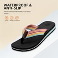 thumbnail image 4 of Women's Woven Flip Flops Comfortable Arch Support Slide Sandals for Women Slip On Summer Beach Sandals with Braided Strap Ladies Lightweight Soft Yoga Mat Cushion Walking Thong Sandals Slippers, 4 of 6