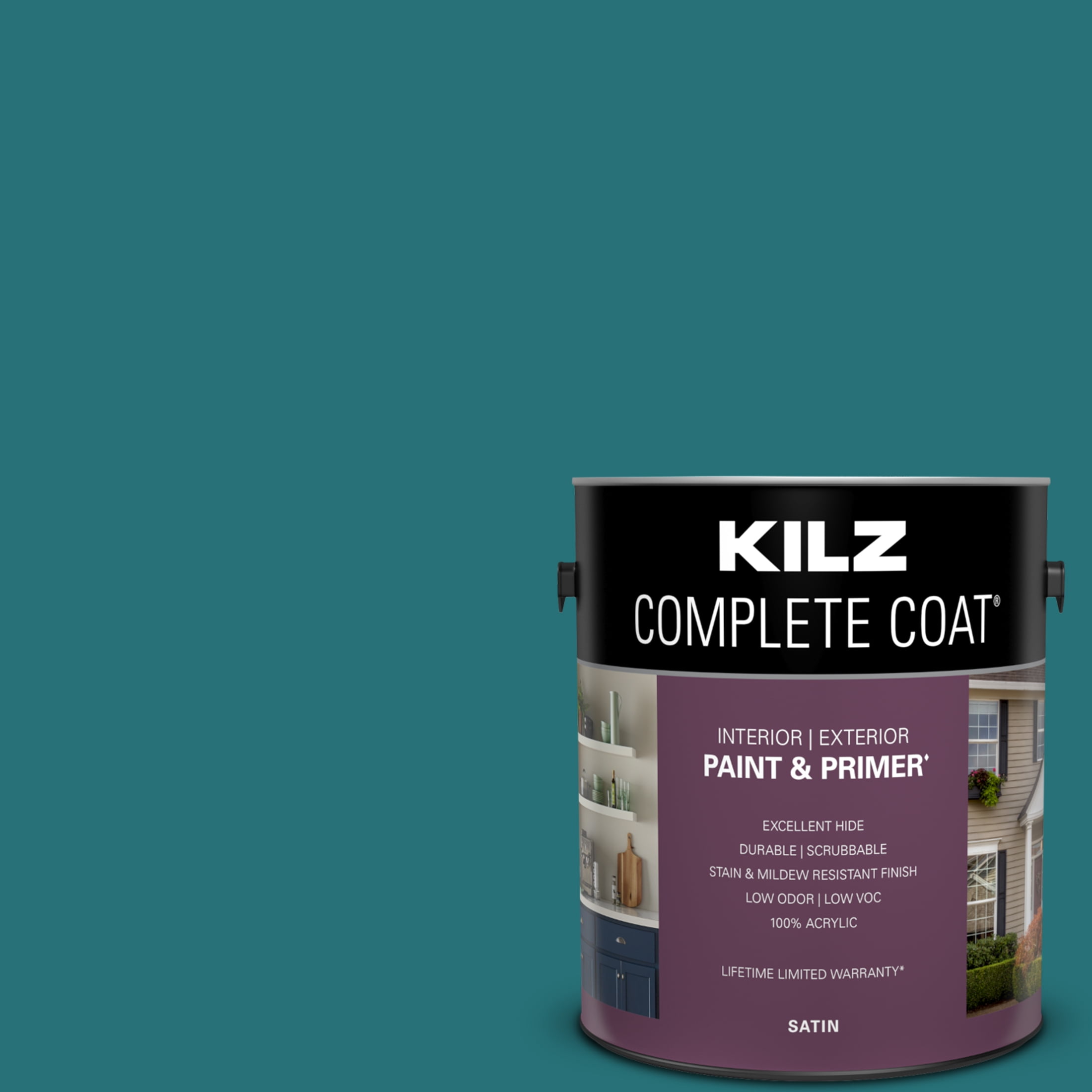 Teal Treat, KILZ Complete Coat Interior/Exterior Paint & Primer, 1 Gallon #RF100-02