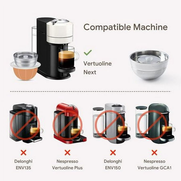 Nespresso Vertuo POP Reusable Coffee Capsule Vertuoline Filled Stainless  Steel Capsule Filter Pod iCafilas