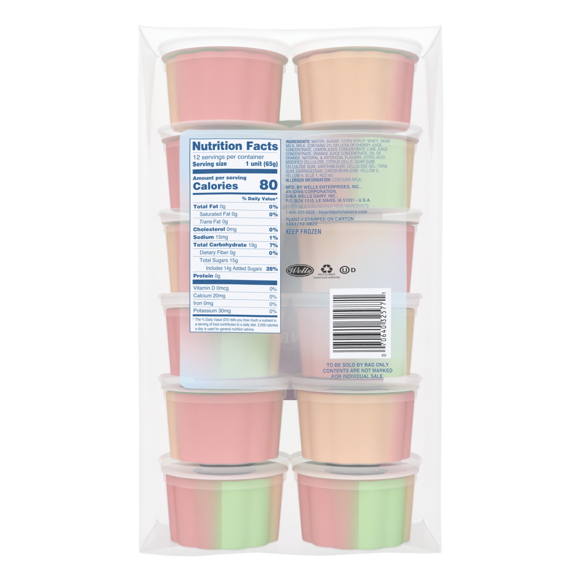 Blue Ribbon Classics Rainbow Sherbet Cup, 12pk