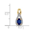 thumbnail image 4 of Finest Gold 14K Diamond & Sapphire Teardrop Halo Pendant, 4 of 4