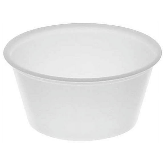 Pactiv Plastic Portion Cup, 3.25 oz, Translucent, 3,000/Carton