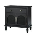 thumbnail image 3 of 27" Tall Traditional End Table with Charging Station Adjustable Shelf Side Table Apartment Black, 3 of 5