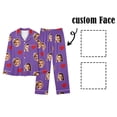 thumbnail image 6 of HXWCHs Photo Pajama Set for Women Custom Face Print Loungewear Long Sleeve Nightwear Comfortable Sleepwear L Purple, 6 of 6