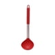 thumbnail image 2 of Cuchara sopera de plástico con mango de acero inoxidable | Cuchara para revolver de 31 cm de largo para cocinar | Utensilios de cocina negros, rojos y grises para sopa, salsa y arroz, 2 of 6