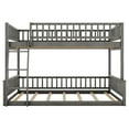 thumbnail image 2 of Bellemave Full XL over Queen Size Bunk Bed Set Convertible 2 Bunk Bed Frame with Fence Guardrails Convertible Queen Bunk Bed for Teens, Adult, Gray, 2 of 11
