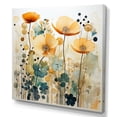 thumbnail image 2 of Designart "Teal Orange botanic particles III" Abstract Botanicals Canvas Wall Art, 2 of 5